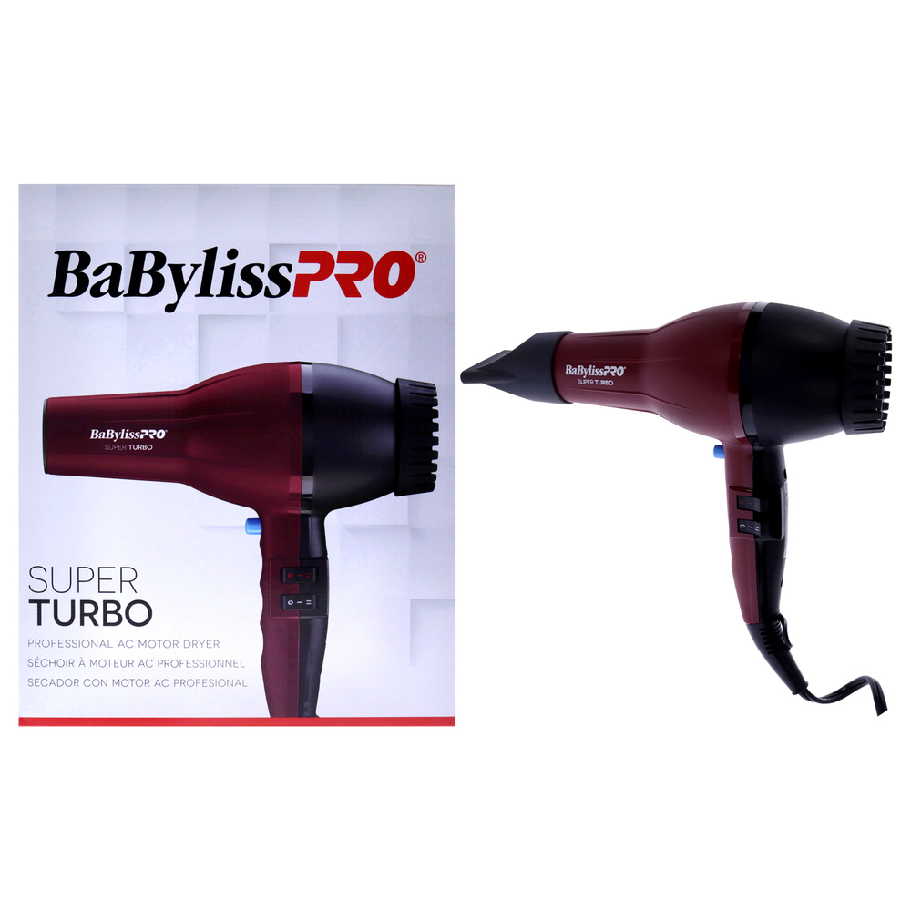 Babyliss PRO Super Turbo Hair Dryer -B307 - Maroon -Black by BaBylissPRO 1 Pc